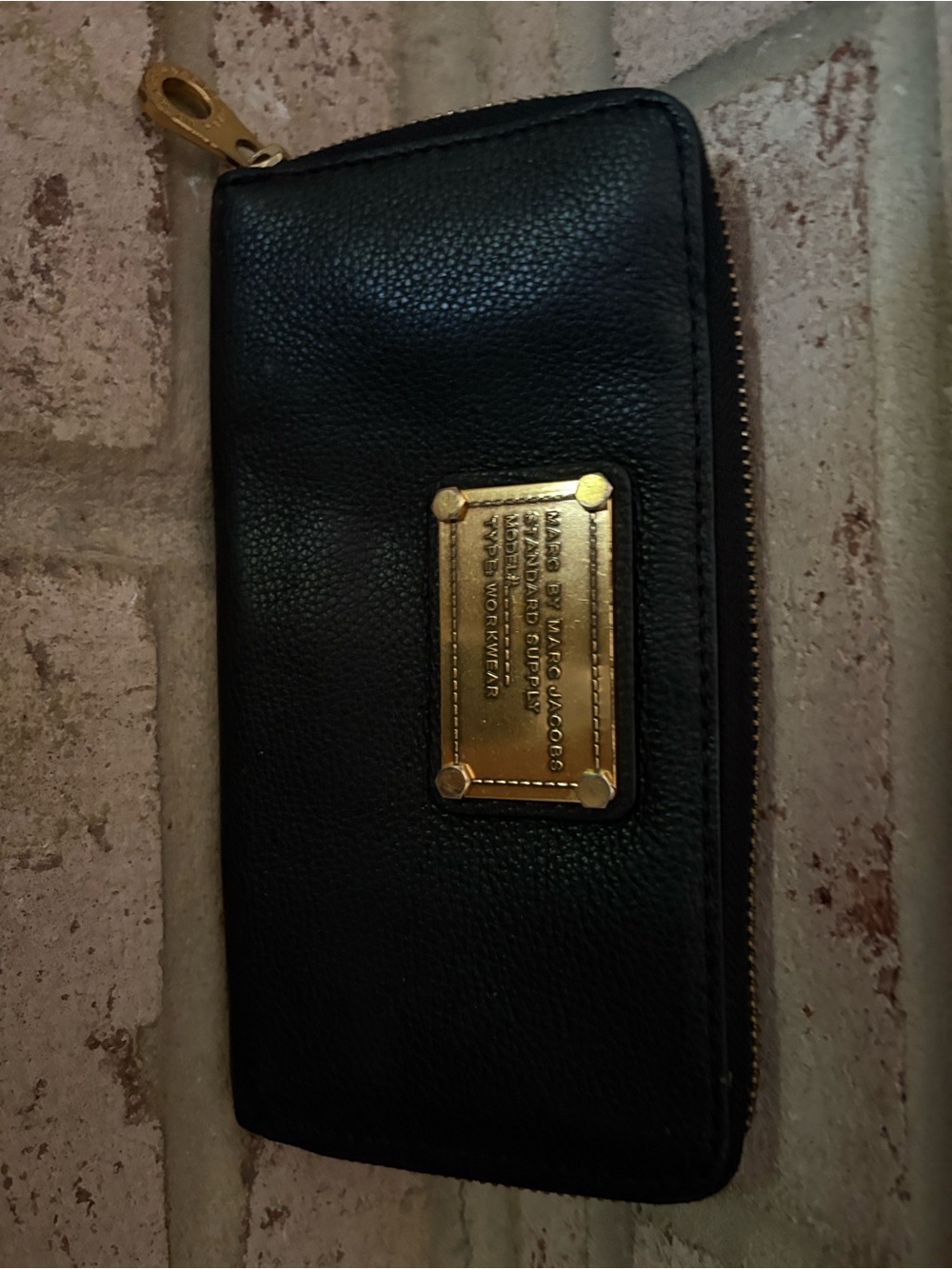 Marc by Marc Jacobs Black Wallet with Gold Logo Plate